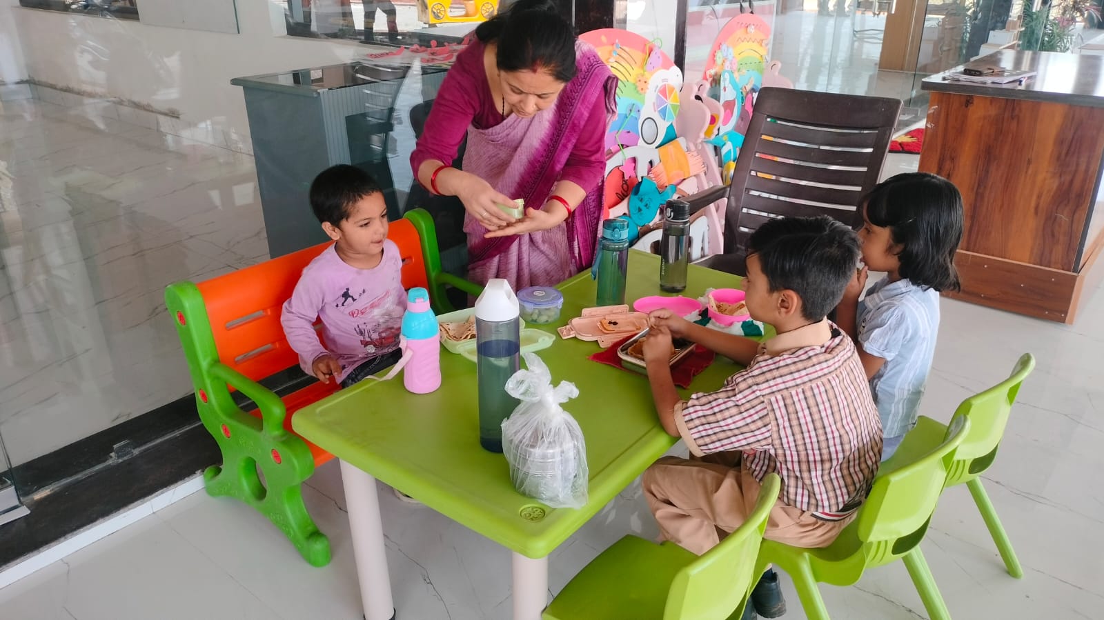 Teacher conducting activity